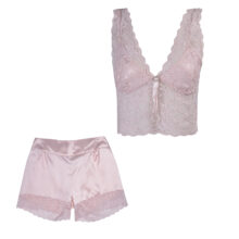 ست لباس خواب تاپ شرتک ساتن کد 3398 NBB