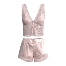 ست لباس خواب تاپ شرتک ساتن کد 3398 nbb